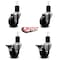Service Caster 3.5'' Phenolic Wheel Swivel 1-3/4'' Expand Stem Caster Set 2 Brakes, 4PK SCC-EX20S3514-PHS-2-PLB-2-134 - alternate 3